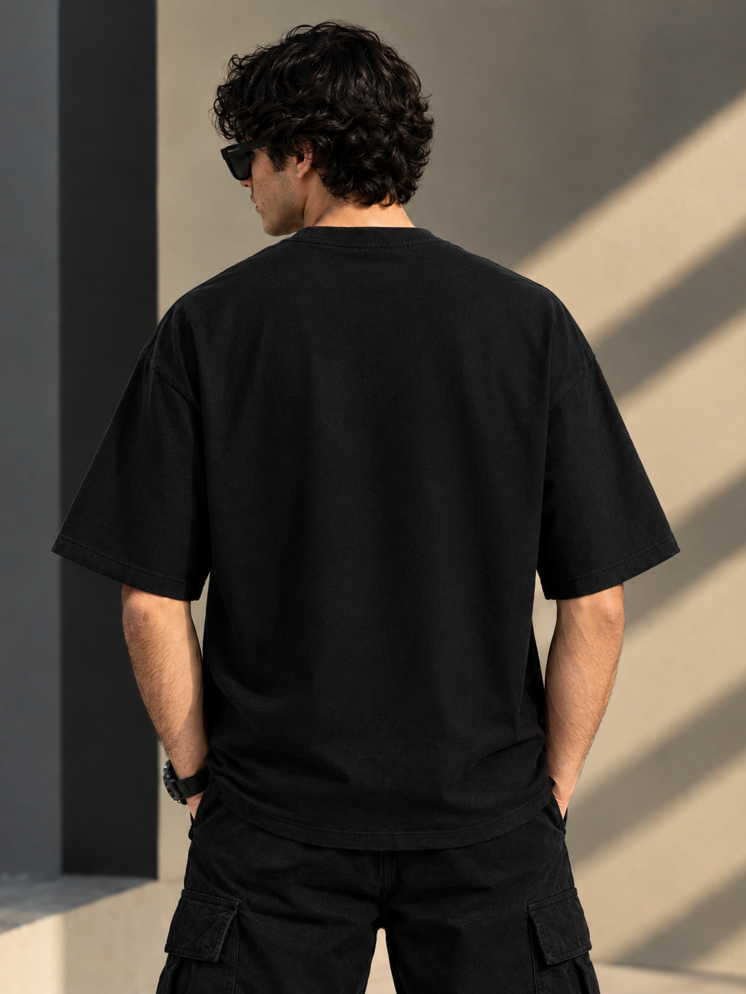 Moonlit Cat Oversized Drop Shoulder T-Shirt